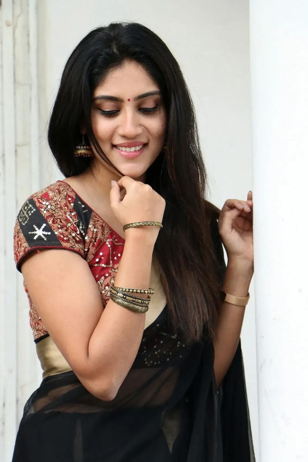 Indian Girl Dhanya Balakrishna in Black Lehenga Choli